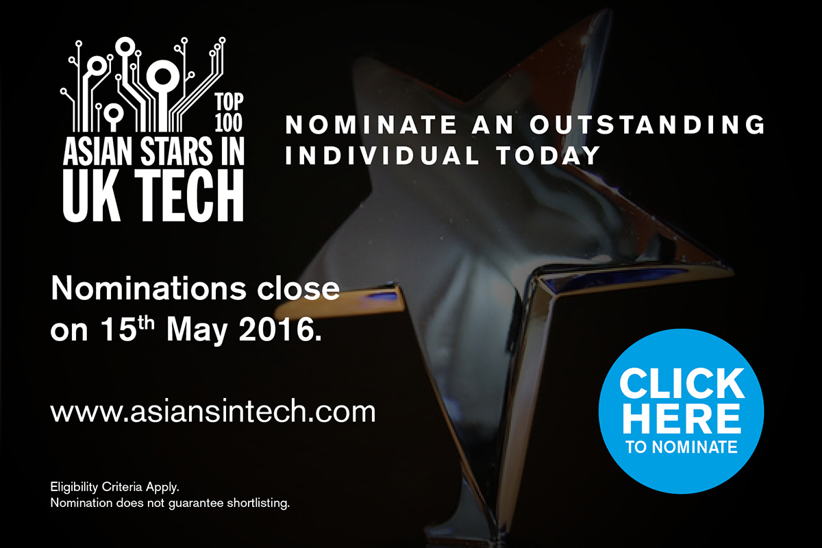 Nominations open for the Top 100 Asian Stars in UK Tech 2016 list