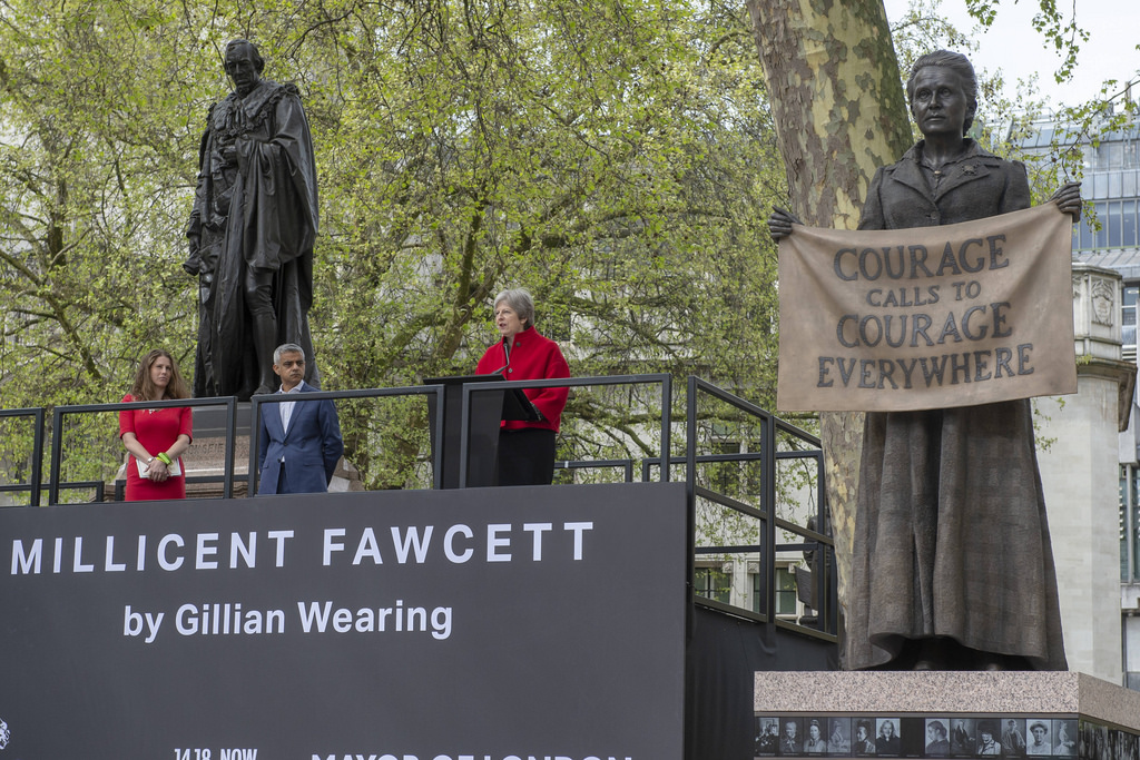 PM unveils Millicent Fawcett statute