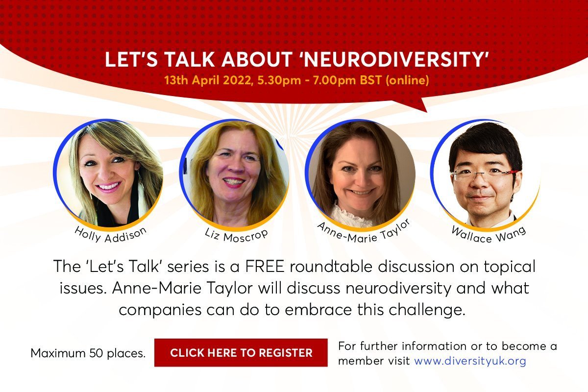Let’s Talk About Neurodiversity roundtable, 13 Apr 2022