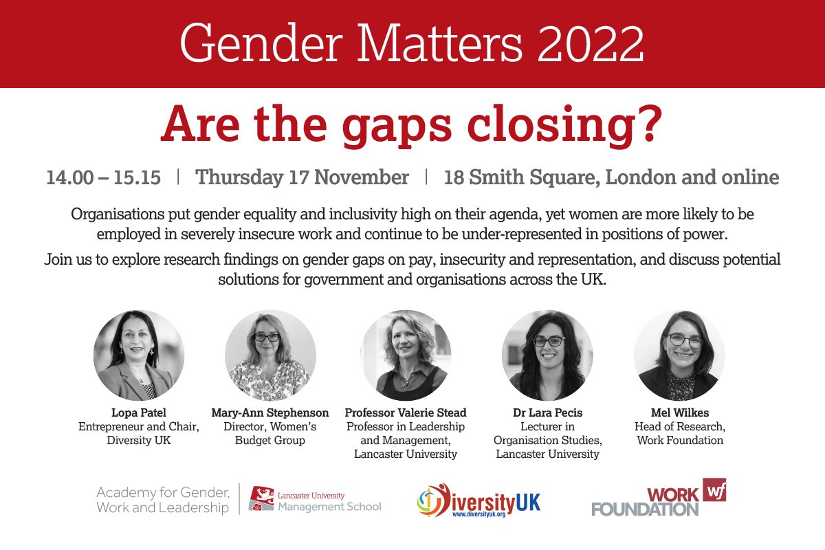 Gender Matters 2022: Are the gaps closing? event, 17 November 2022